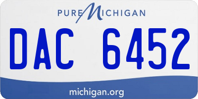 MI license plate DAC6452