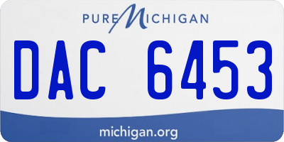 MI license plate DAC6453