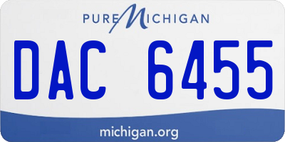 MI license plate DAC6455