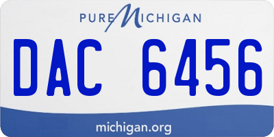 MI license plate DAC6456