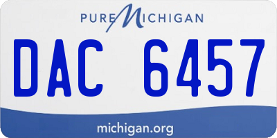 MI license plate DAC6457