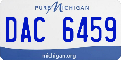 MI license plate DAC6459