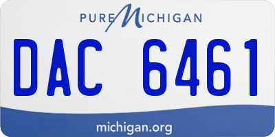 MI license plate DAC6461