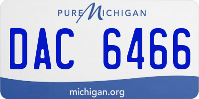 MI license plate DAC6466