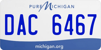 MI license plate DAC6467