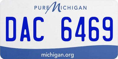 MI license plate DAC6469