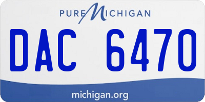 MI license plate DAC6470