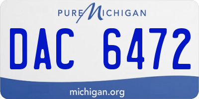 MI license plate DAC6472