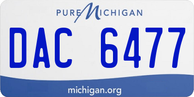 MI license plate DAC6477