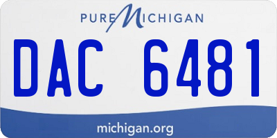 MI license plate DAC6481