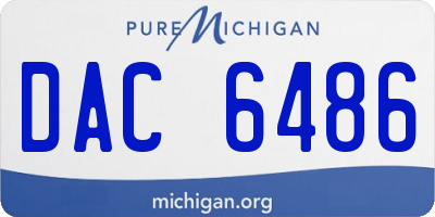 MI license plate DAC6486