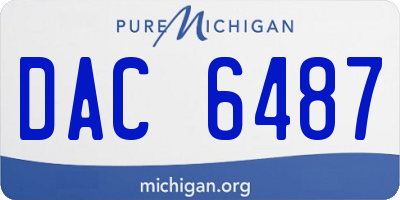 MI license plate DAC6487