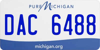 MI license plate DAC6488