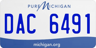 MI license plate DAC6491