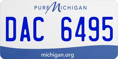 MI license plate DAC6495