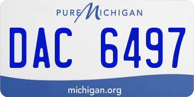 MI license plate DAC6497