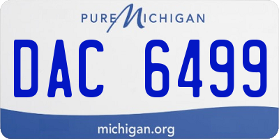 MI license plate DAC6499