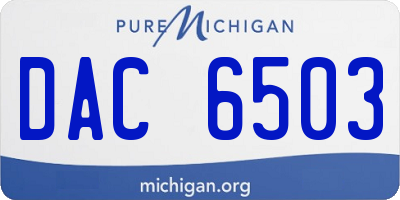 MI license plate DAC6503