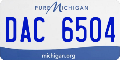 MI license plate DAC6504