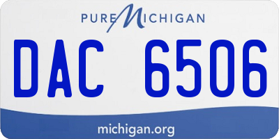 MI license plate DAC6506