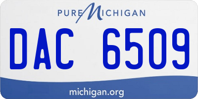 MI license plate DAC6509