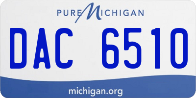 MI license plate DAC6510