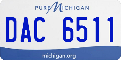 MI license plate DAC6511