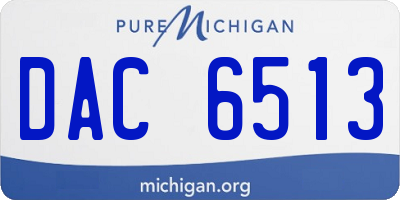 MI license plate DAC6513