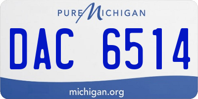 MI license plate DAC6514