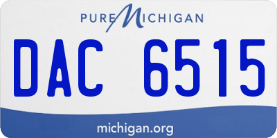 MI license plate DAC6515