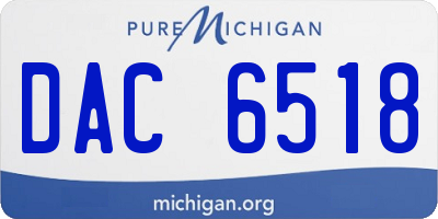 MI license plate DAC6518