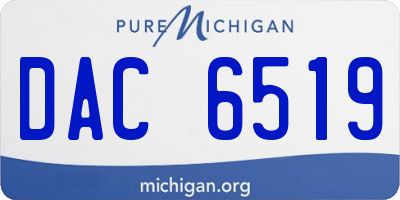 MI license plate DAC6519