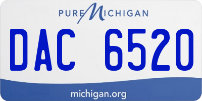 MI license plate DAC6520