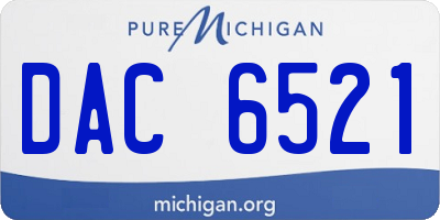 MI license plate DAC6521