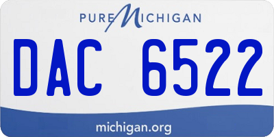 MI license plate DAC6522