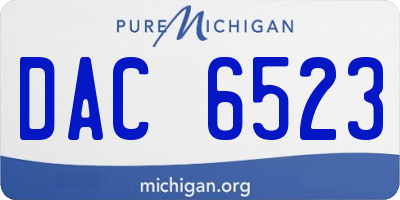 MI license plate DAC6523