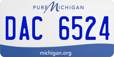 MI license plate DAC6524