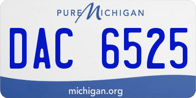 MI license plate DAC6525