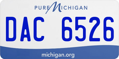 MI license plate DAC6526