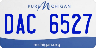 MI license plate DAC6527