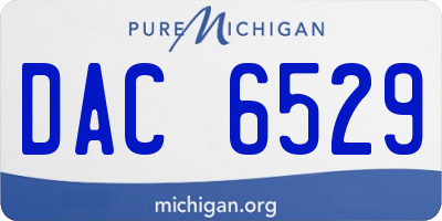 MI license plate DAC6529