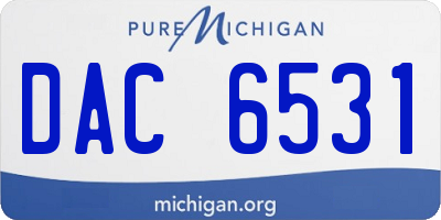 MI license plate DAC6531