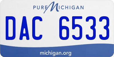 MI license plate DAC6533
