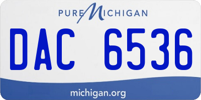 MI license plate DAC6536