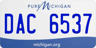 MI license plate DAC6537