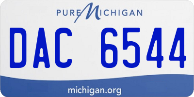 MI license plate DAC6544