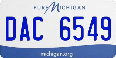 MI license plate DAC6549