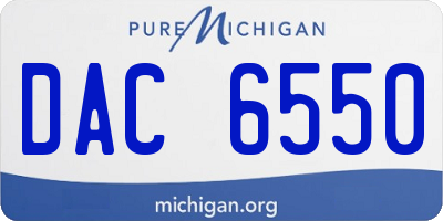 MI license plate DAC6550