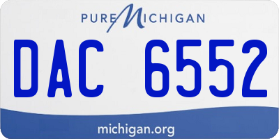 MI license plate DAC6552