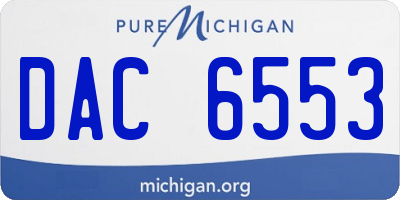 MI license plate DAC6553